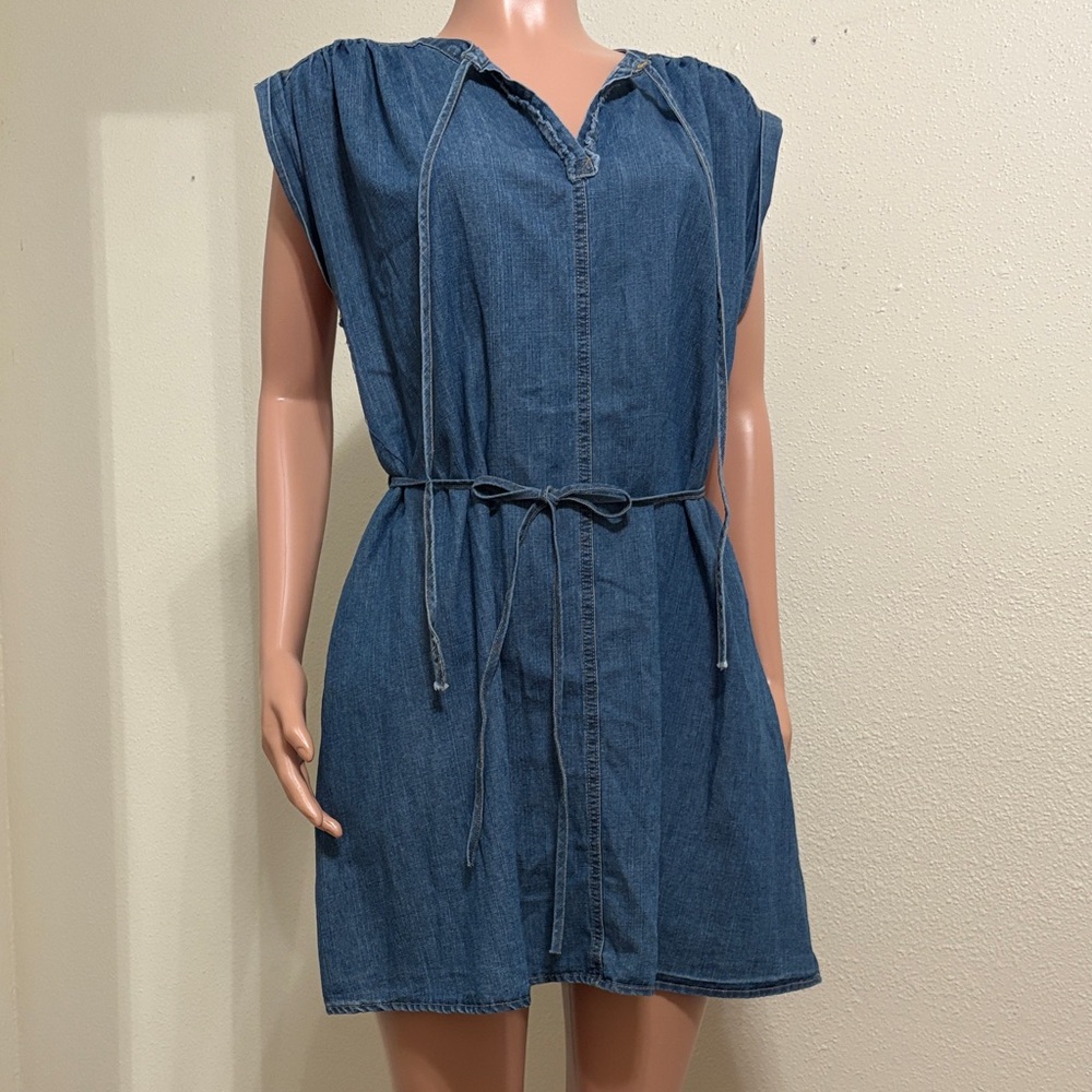 Gilli Blue Denim Cap Sleeve Dress
